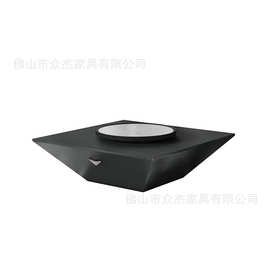 意式极简方形茶几客厅家用轻奢高级感设计师网红倒三角烟熏木茶几