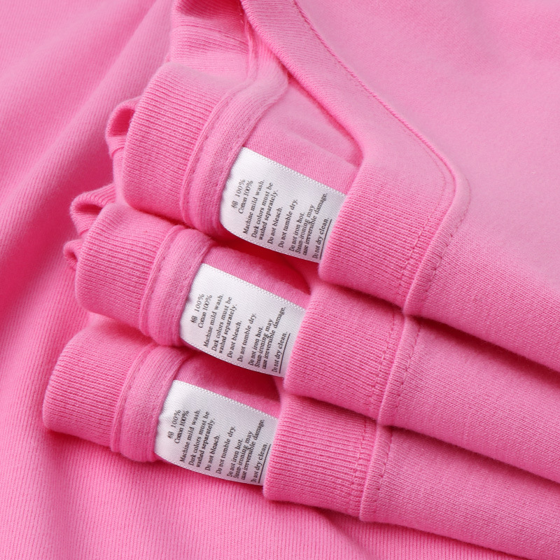 250g Japanese Retro Heavy Cotton Men's and Women's Xinjiang Cotton Hot Pink Solid Color Short Sleeve Top T-shirt Round Collar Fashion 250g Japanese Retro Heavy Cotton Men's and Women's Xinjiang Cotton Hot Pink Solid Color Short Sleeve Top T-shirt Round Collar Fashion