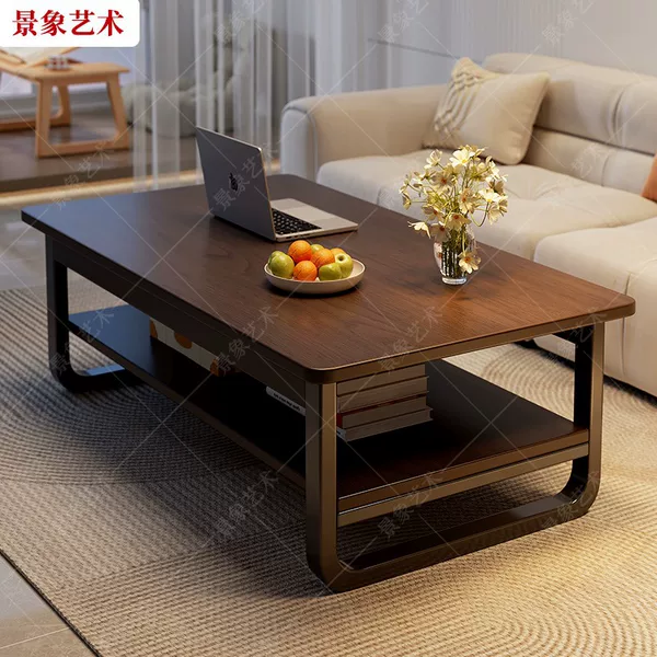 Modern simple tea table small apartment living room sofa side table balcony tea table rental room rectangular small tea table