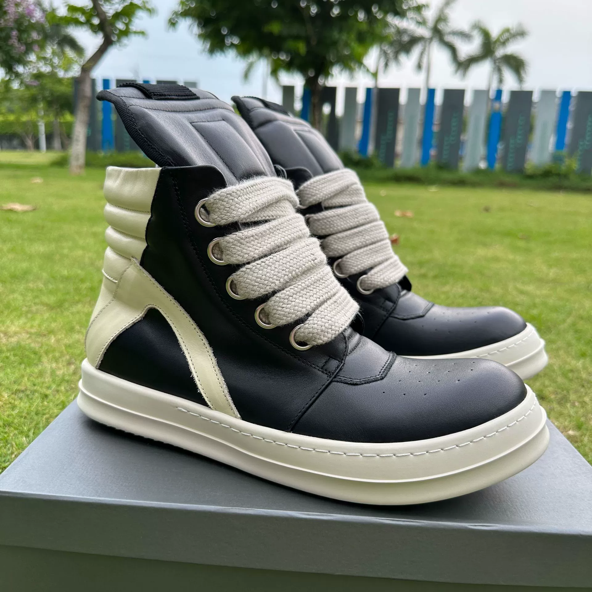 Обувь ro, высокие кожаные кроссовки с перевернутым треугольником, мужские толстые шнурки больших размеров в европейском и американском стиле, Повседневные высокие уличные ботильоны на толстой подошве
