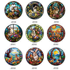 JD158-166 Cross-border Easter Rabbit 3D Electrostatic Window Glass Sticker Anti-Collision Warning Sticker Colorful Removable