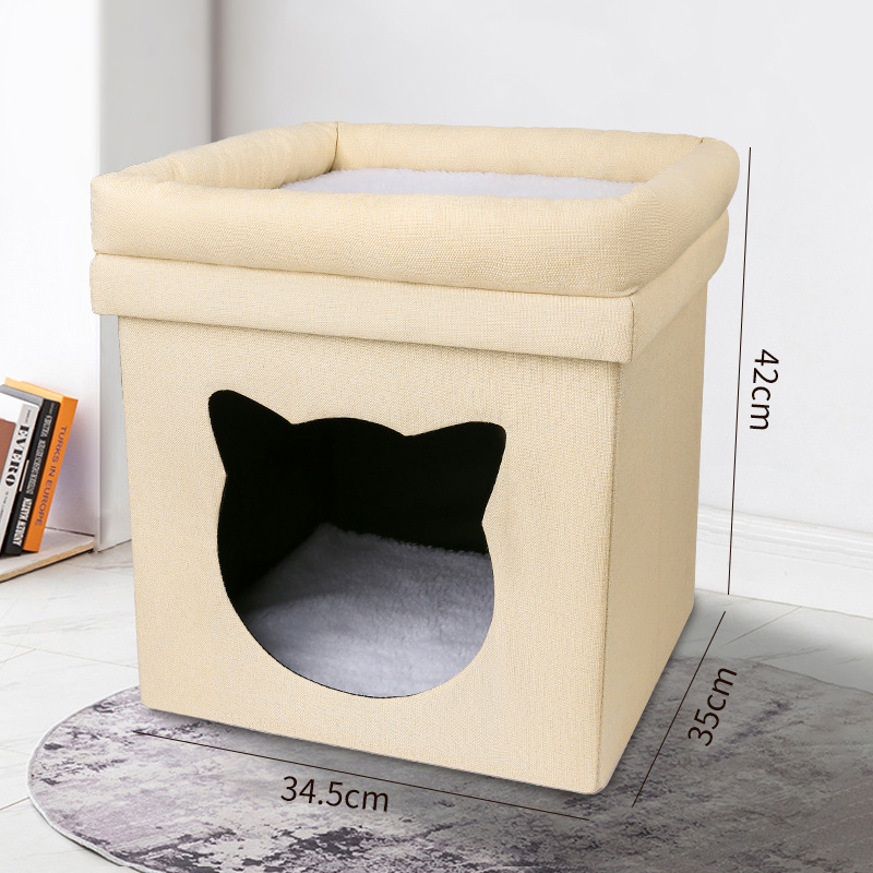 Nido de gato caliente transfronterizo cálido doble capa plegable cerrado sentido de seguridad Four Seasons universal gato suministros para mascotas