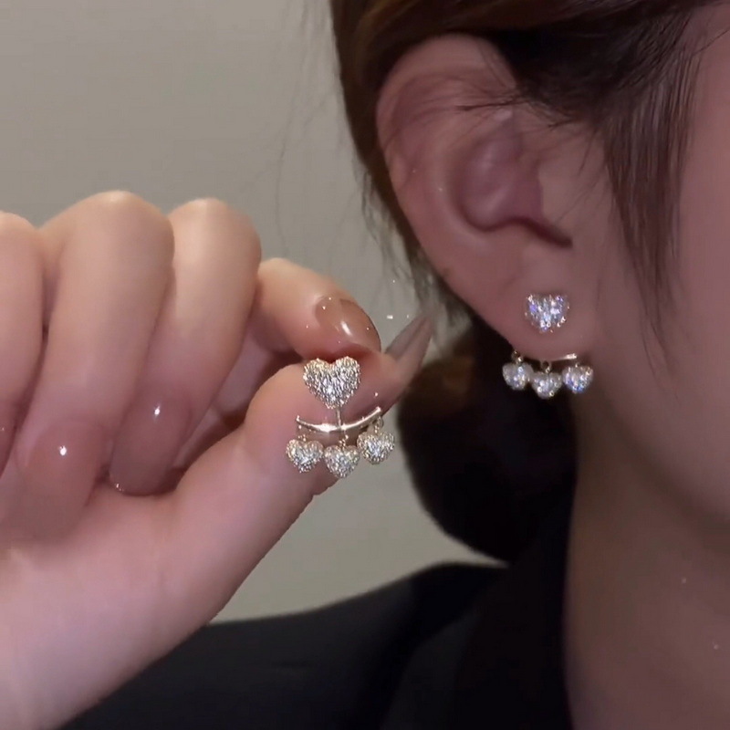 Fashion 2# Alloy Diamond Bow Pearl Stud Earrings
