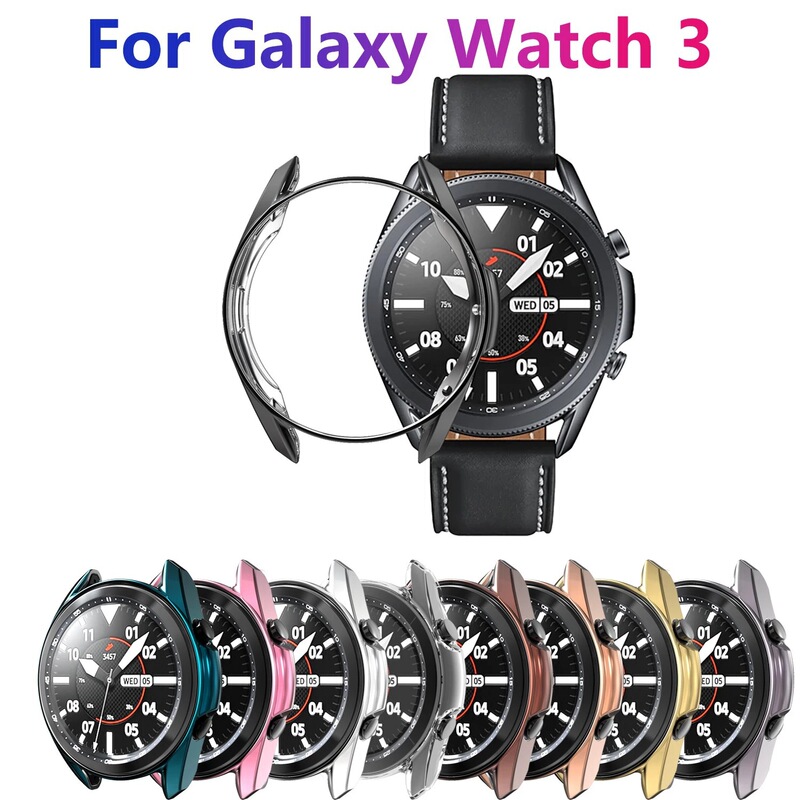Suitable for Samsung Galaxy Watch3 half pack hollow watch protective cover Samsung drop-resistant electroplated TPU watch case