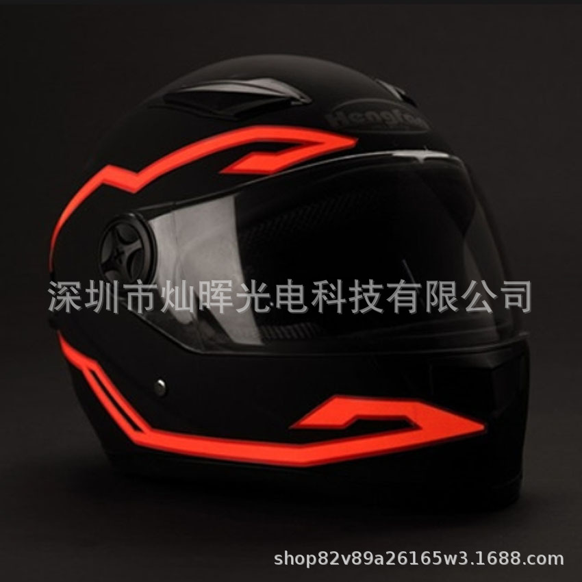 Motuoche Motorcycle Helmet Atmosphere Decoration Luminous Strip Riding Safety LED Light Strip (Auto Parts and Accessories) - battery-model