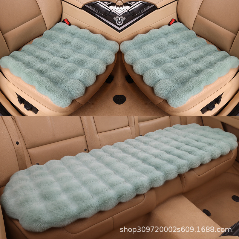 Plush cushion three-piece new bubble velvet car seat cushion thickened warm autumn and winter non-slip general car cushion