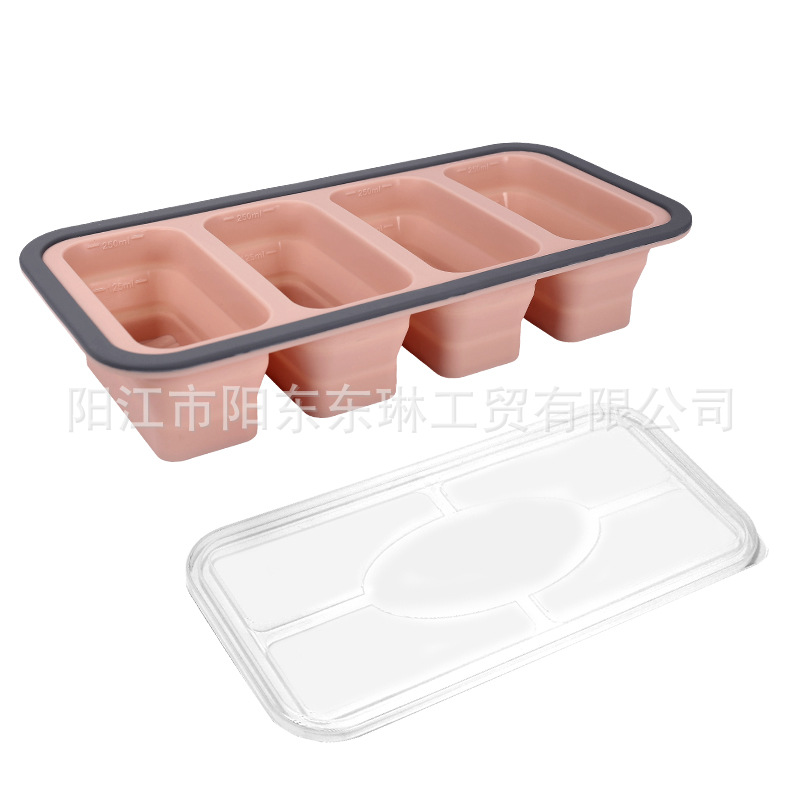 Transfronteriza venta caliente de silicona plegable caja de almuerzo caja de almuerzo caja de preservación de alimentos calentada por microondas caja de envasado
