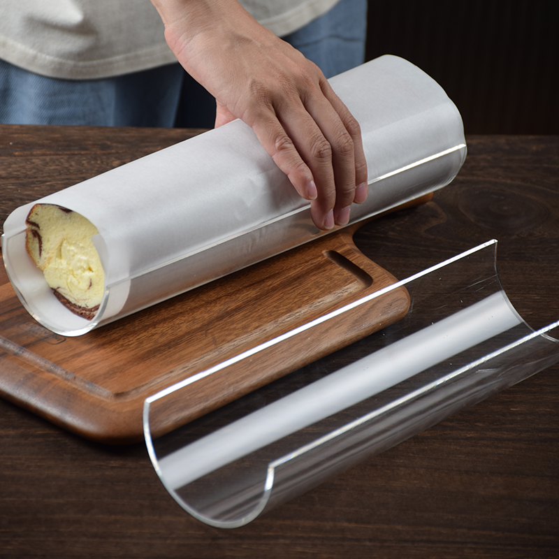 Molde de formación de rollos de pastel refrigerable fijador de rollos de pastel suizo papel de aceite acrílico herramienta de horneado