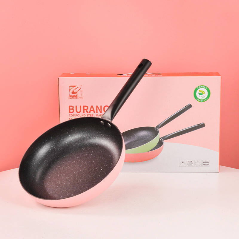 Maifan Piedra sartén antiadherente 304 de tres capas de acero inoxidable sartén antiadherente hogar sartén de carne sartén olla de regalo de comercio exterior