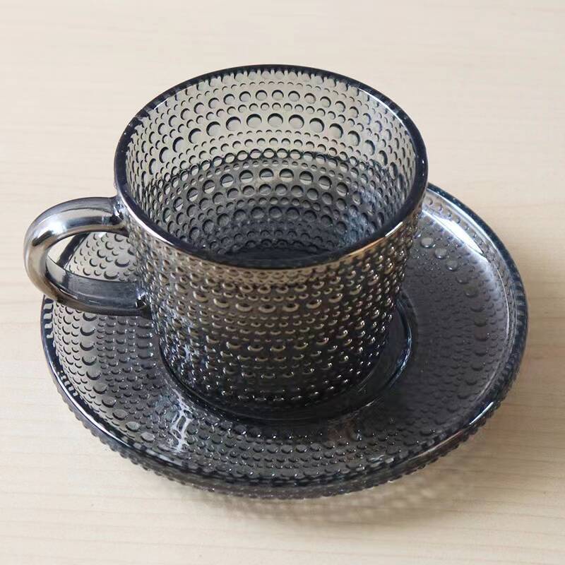 Taza de café de vidrio transparente de estilo europeo, 12 piezas, taza de té de la tarde de lujo ligero, set de regalos de actividad