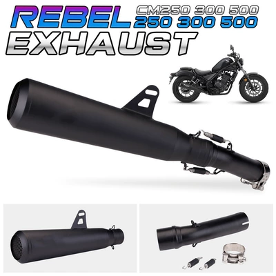Suitable for Motorcycle Cm300 Cm500X Modified Middle Section Rebel Tail Section Exhaust Pipe Accessories (Exhaust pipe) - a