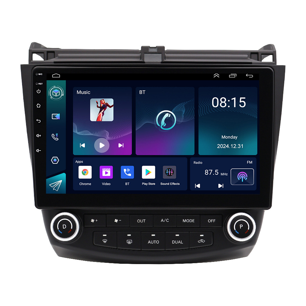 Navegador GPS para coche de 10.1 pulgadas con pantalla grande Android, específico para Honda Accord de séptima generación (2003-2007), ideal para uso transfronterizo.