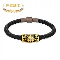 Qianxin ювелирные изделия 999 ЗОЛОТО Новый Тотем изысканный золотой браслет мужской тату краска браслет из чистого золота ТВЕРДОЕ ЗОЛОТО