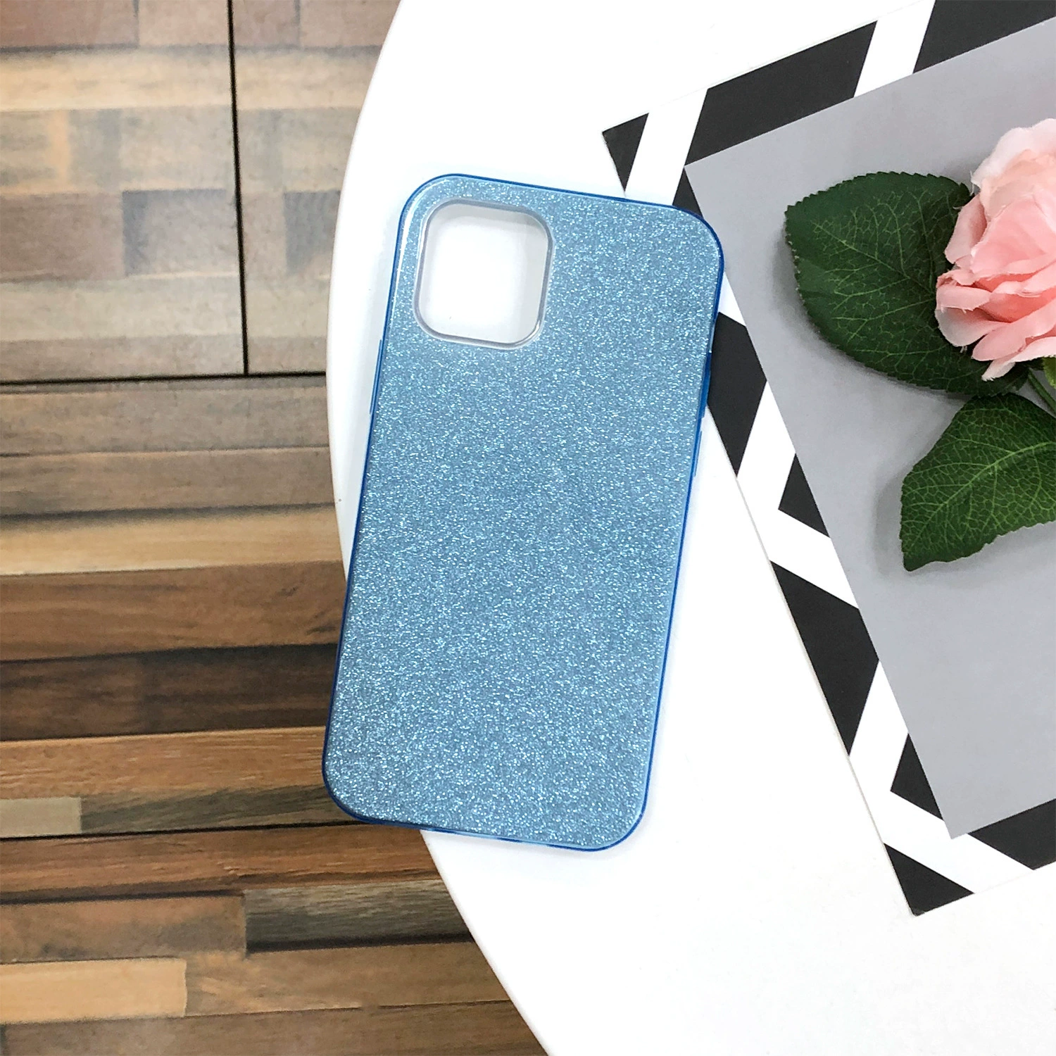 Phone case (Apple) compatible iPhone 6→16E, gradient glitter, glitter paper+TPU+PC