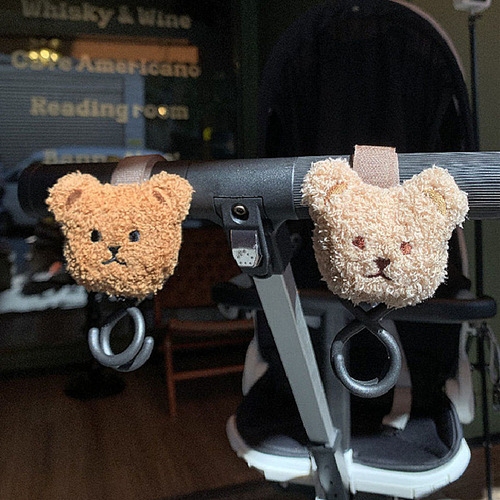 Korean ins style bear head stroller hook stroller accessories stroller walking artifact multi-functional bag hook
