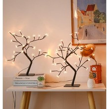 跨境LED樱花树灯卧室装饰灯创意彩灯圣诞节日氛围桌面创意摆件