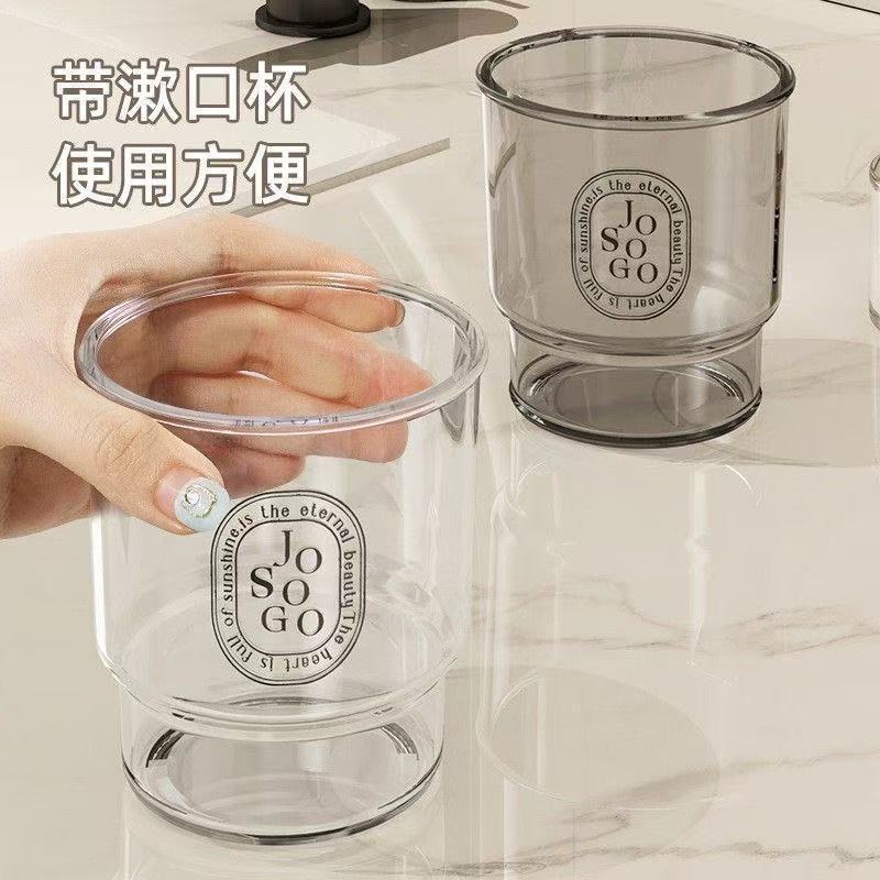 Soporte de cepillo de dientes, soporte de almacenamiento de dientes, taza de boca, soporte de cepillo de dientes eléctrico para parejas, conjunto de pasta de dientes de lujo ligero montado en la pared