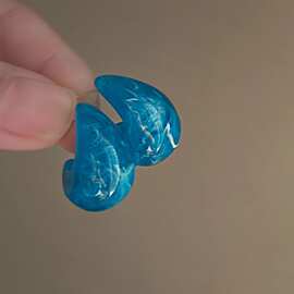 海盐冰蓝 超仙法式复古亚克力水滴耳环 轻奢感小众气质耳