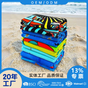 Factory Cross-Border Hot Selling Amazon Cotton Printed Beach Towel Swimming Sports Bath Towel Towel Absorbs Water Quickly Customized Products