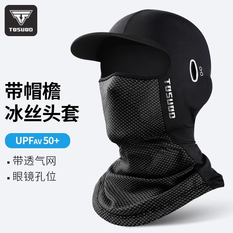 TOSUOD 아이스 실크 선스크린 헤드 기어 남자 오토바이 여름 여자 풀 페이스 야외 낚시 장비 승마 마스크