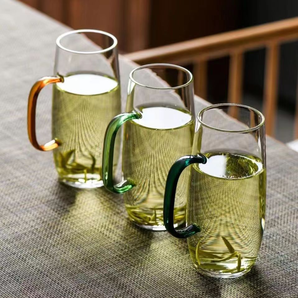 Green tea, amber tea cup, 3 pieces