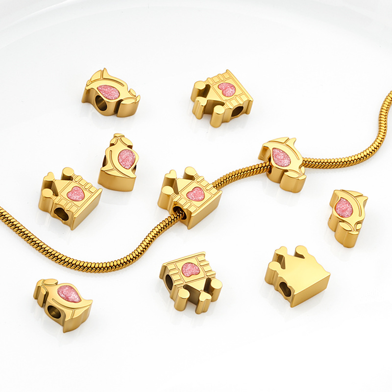 真空电镀金色小号通孔珠不锈钢DIY配件 串珠饰品个性隔珠散珠配饰