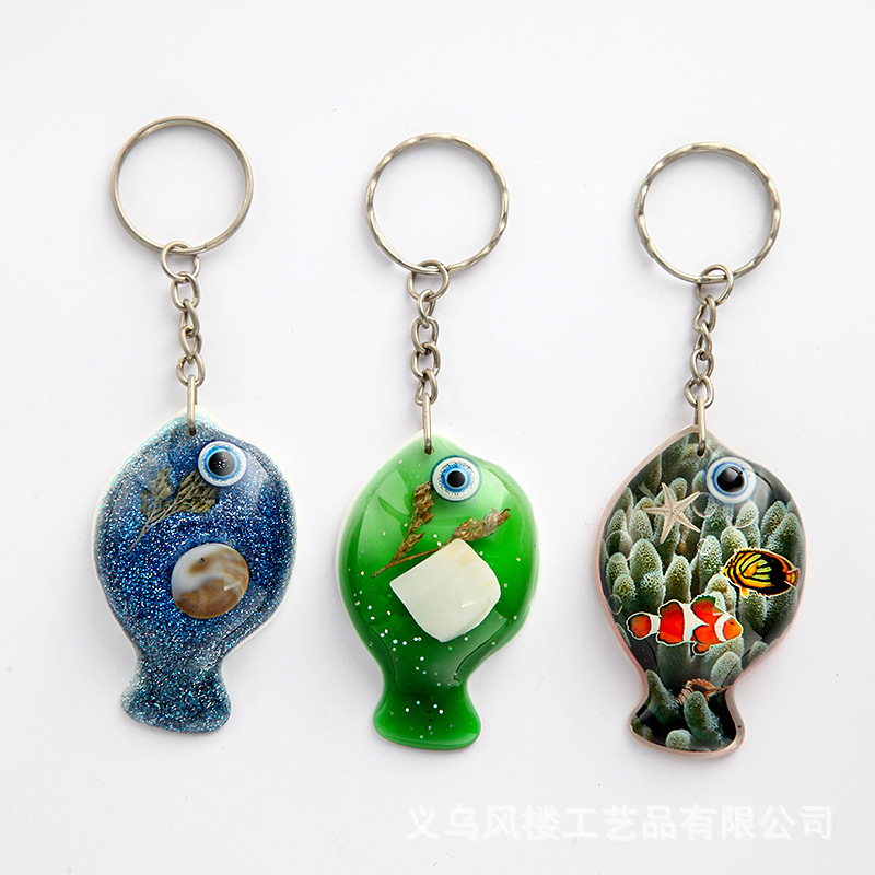 Llavero con conchas y estrellas de mar, recuerdo creativo de playa, venta directa de fábrica