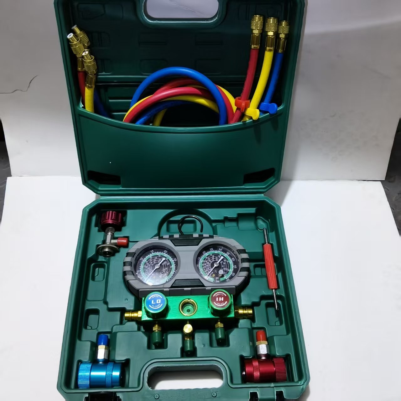 氟表双表阀 冷媒表制冷配件空调配件雪种表 空调加注阀加氟表