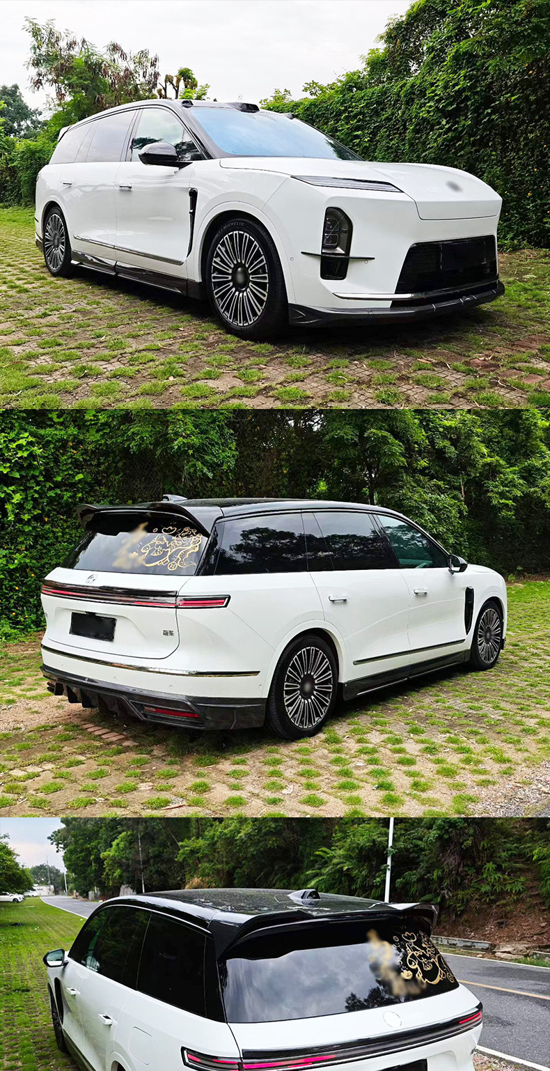 Suitable for the new NIO ES8 upgraded Pluto carbon fiber front lip, side skirts, rear lip, and rear spoiler body kit