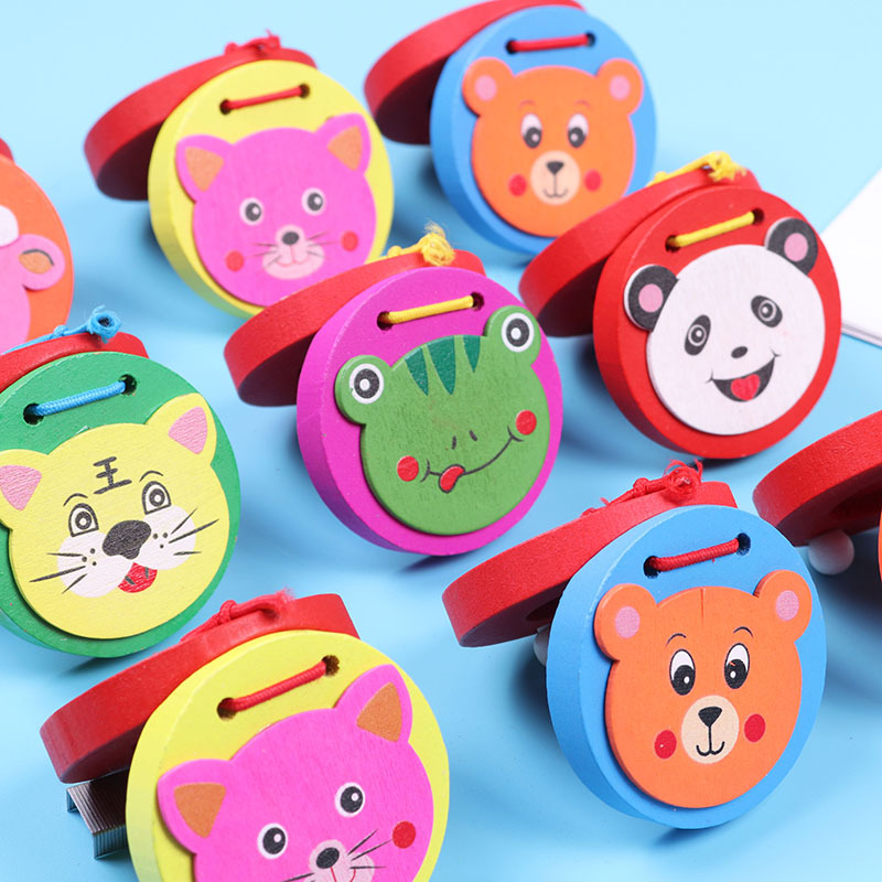 Dibujos animados animal Louver niños de madera Orff instrumento musical redondo educación infantil Ilustración instrumento musical educativo tablero