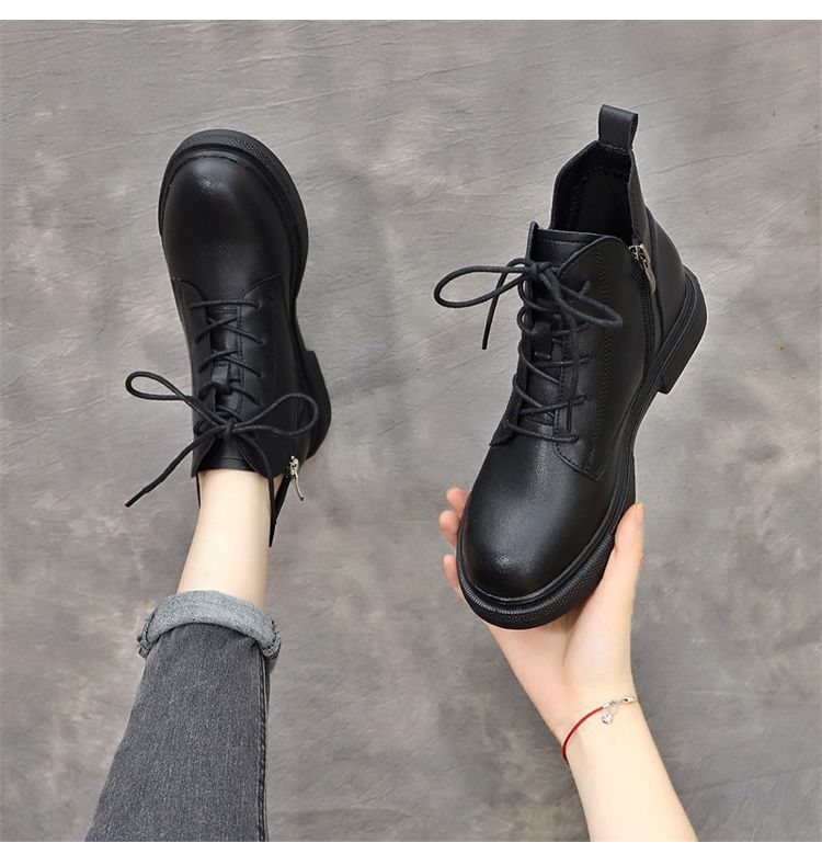 Showy Feet Martin Women's British Style 2024 New Spring and Autumn Single with Plush Thin Short Boots Large 41_voghion.com