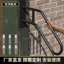 楼梯扶手架家用室外台阶扶手杆庭院栏杆防护弧形楼梯扶手U形铁艺