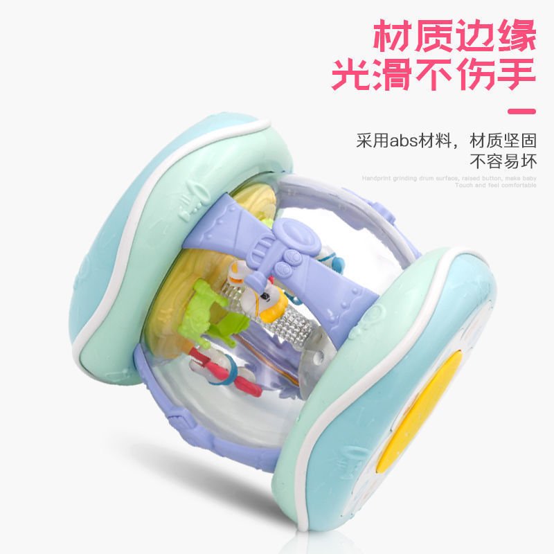 회전 목마 휴대용 드럼 드럼 증가 전기 팻 드럼 어린이 장난감 드럼 충전 드럼 조기 교육