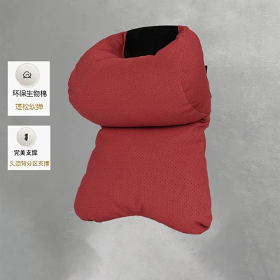 car headrest and lumbar support: Waist support - 1-piece-headrest-double-pressure-relief-volcanic-red-with-ventilation-holes