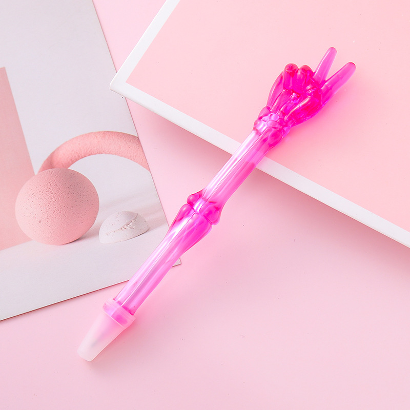 Bolígrafo transparente para dedos Papelería creativa Bolígrafo de modelado de gestos Premios de estudiantes Regalo de oficina Bolígrafo de firma aceitoso