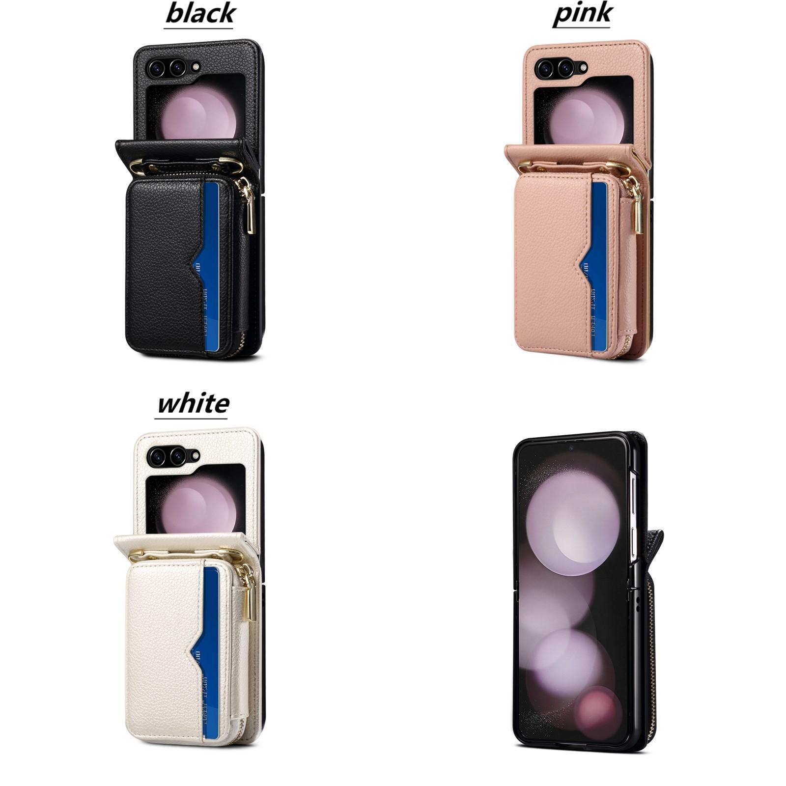 Folding Phone Case For Samsung Z Flip 5 Z Flip 4 With Mirror Strap_voghion.com