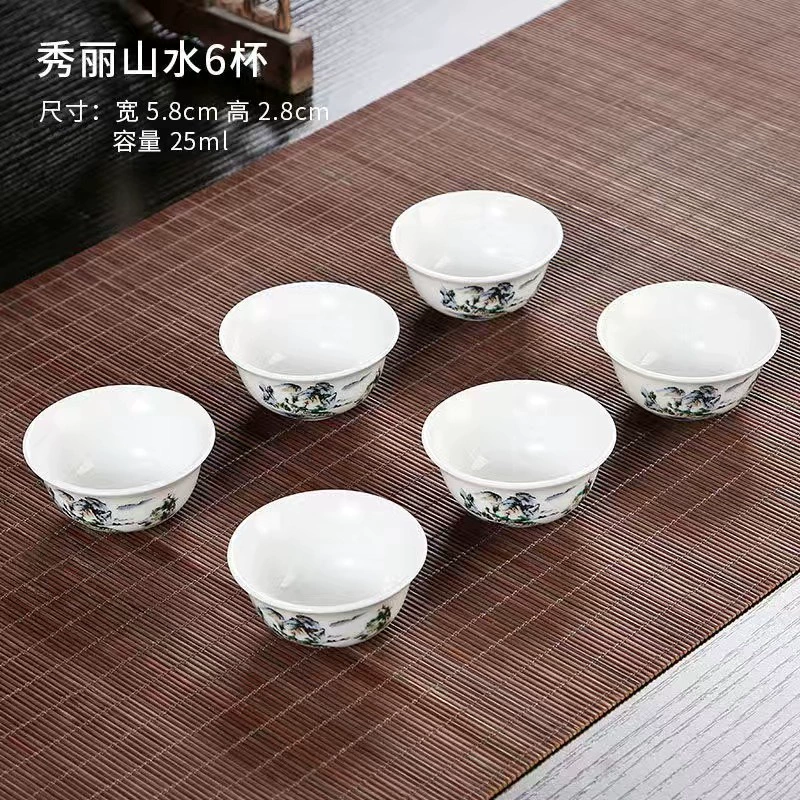 6 наборов чайных чашек, специальная распродажа керамического набора чая кунг-фу, чашка для чая, цвет гусиного латуна ледяная трещиноватая глазурь узор шестицветная чашка