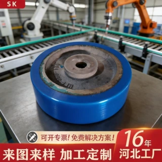 厂家定制重型聚氨酯包胶滚轮工业高承载耐磨防实心轮不脱胶不开裂