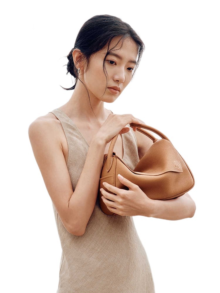 【】Gongxuan Yuanbao Bag Made of Top-Layer Cowhide, Pillow-Shaped Shoulder Bag, Crossbody Bag, Versatile Commuter Underarm Bag 5