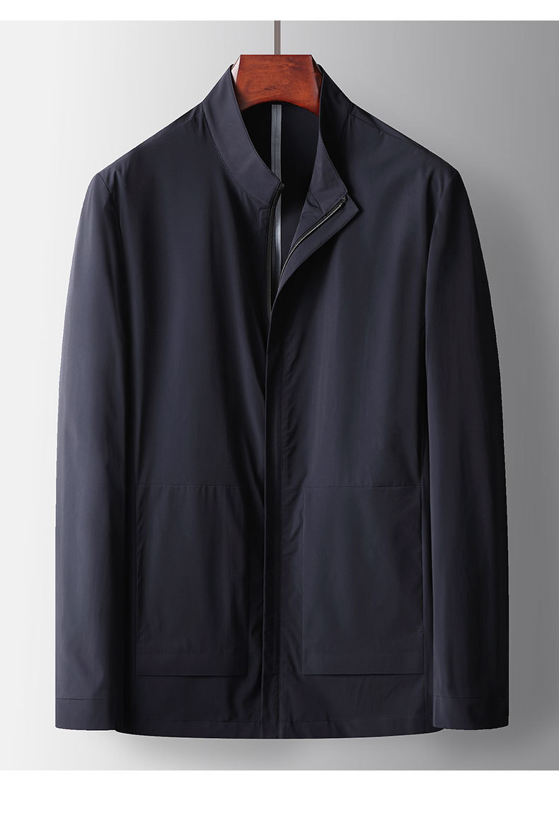 Men's Clothing jacket spring and autumn new style stand up collar seamless glue style young and middle aged luxury business casual thin jacket_voghion.com