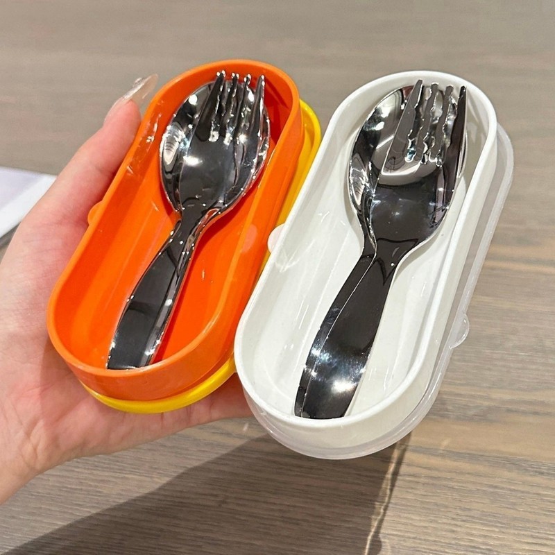 スポット直販ステンレススプーンとフォークセットショートハンドル子供用食器家庭用ベビー食サプリメントスプーン|undefined