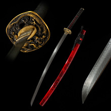 厂家直销日本刀长刀大马士革一体刀居合武士刀剑金属katana未开刃