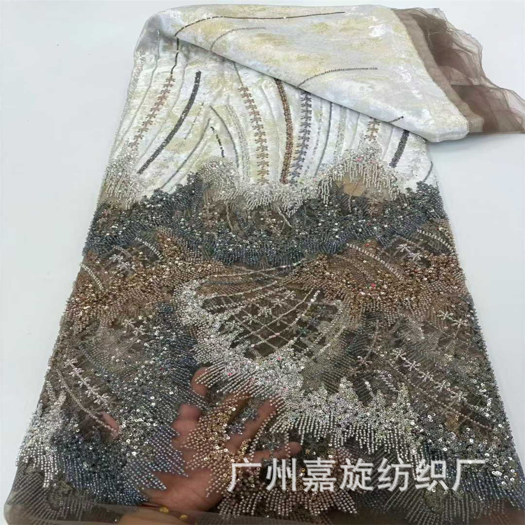 Bridal Luxury beads lace重工奢华珠管亮片网纱婚