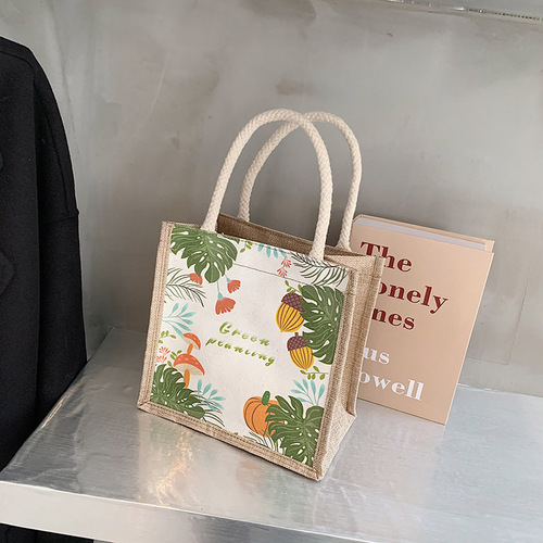 Chinese style lunch box lunch bag portable lunch bag cotton and linen thermal bag ice bag cartoon handbag thermal bag