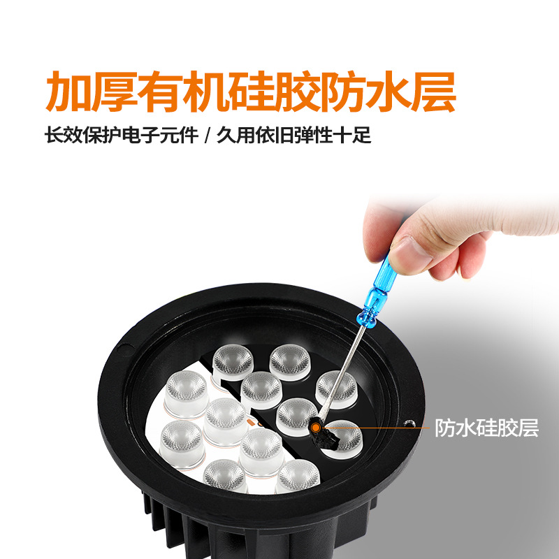 304 Underground Light Outdoor Embedded Anti-glare Illumination Tree Light Round Adjustable Angle LED Waterproof Ultra-thin Spotlight 