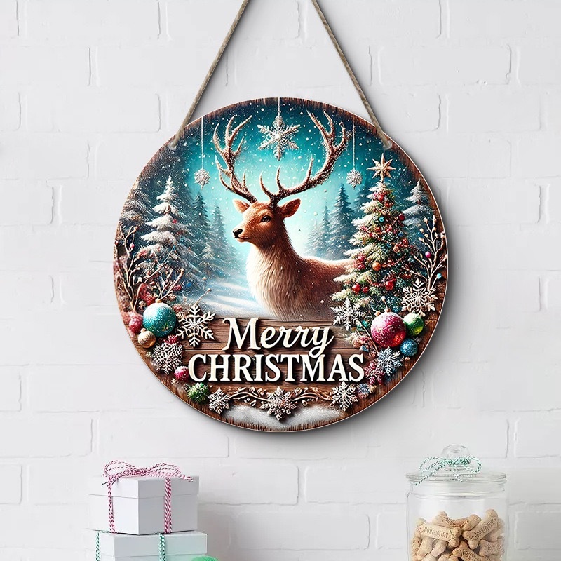クロスボーダークリスマスクリエイティブ吊り下げ装飾木製工芸品ラウンドドアサイン木製吊り下げタグシリーズ 20Cmos 吊り下げ|undefined