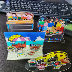 Crayon Shin-chan Standing Sign with Shinnosuke, Nene, and Bo-chan Desk Decor Cartoon Cute Acrylic Ornament Small Gift