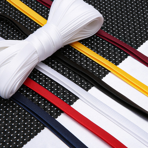 Ponytail edge strip fabric 1cm collar edge strip color satin single fold wrinkle-free ribbon ribbon edge strip