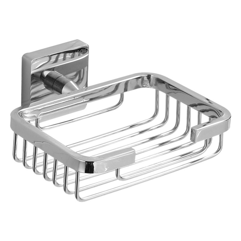 Wholesale cross-border 304 stainless steel soap box wall-mounted soap net hotel bathroom soap rack soap basket nail-free