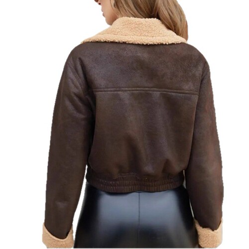 Cross-border European and American women's clothing autumn and winter new fur integrated fleece short jacket casual all-matching warm coat for women